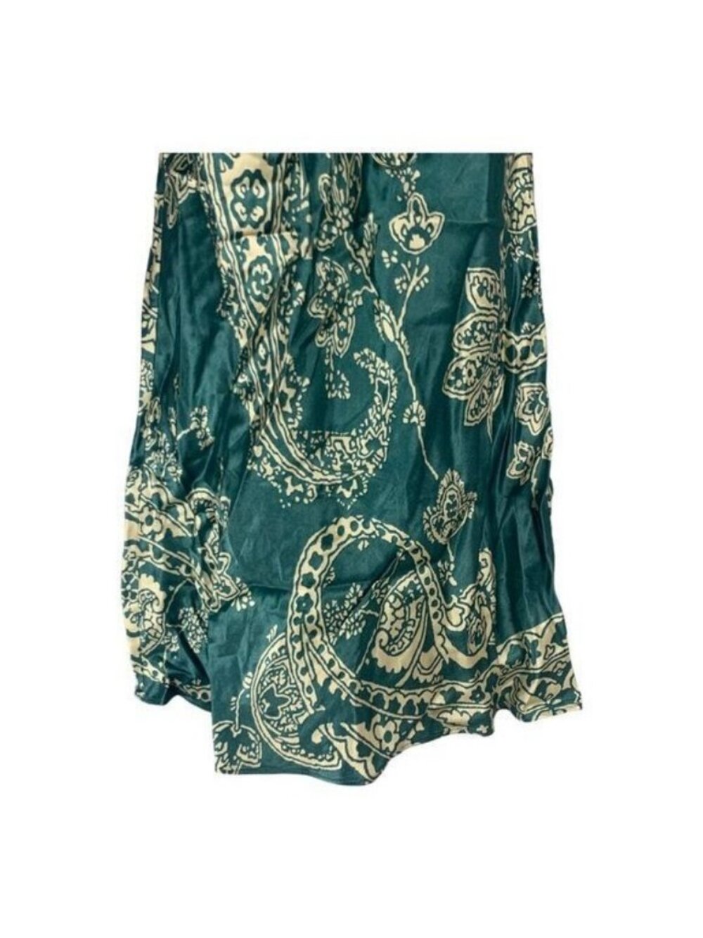 Zara Womens Green & Beige Paisley Slip Dress With Adjustable Straps Size Small - Picture 3 of 7